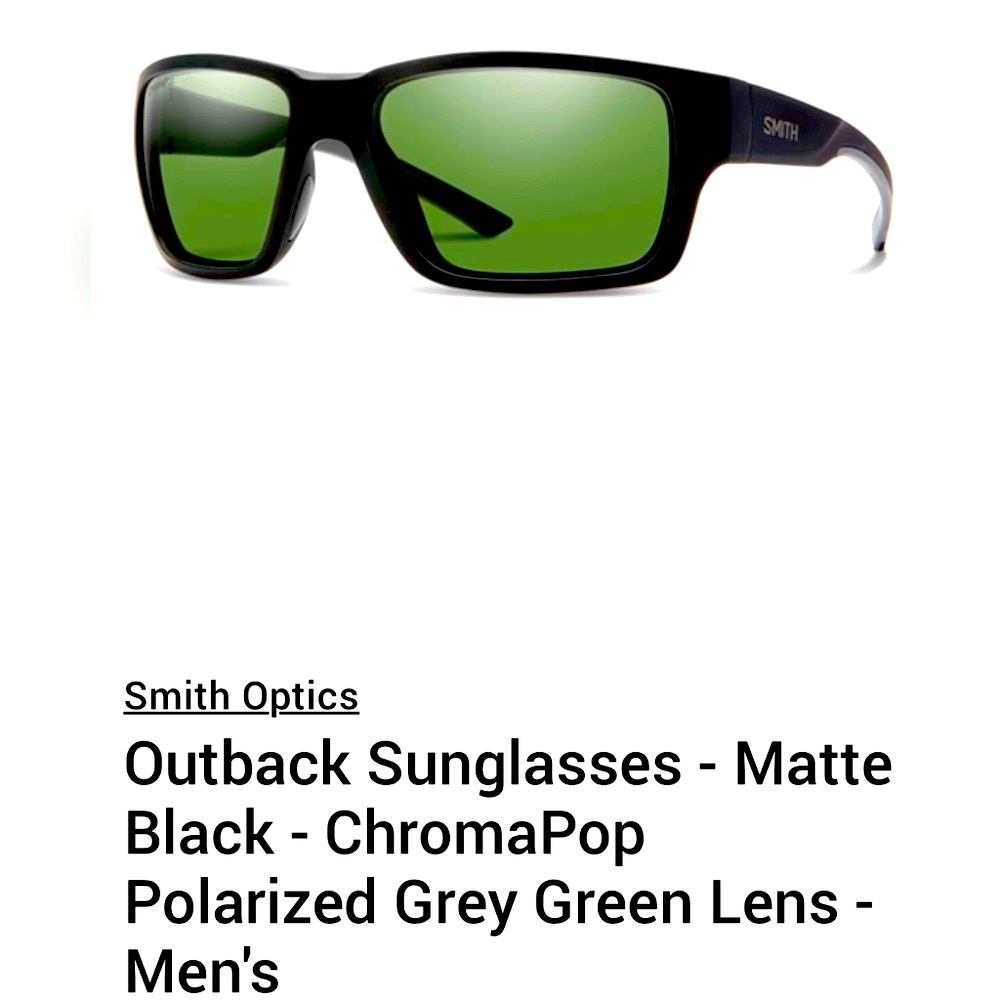 Smith Optics Outback Sunglasses Matte Black ChromaPop Polarized Lenses